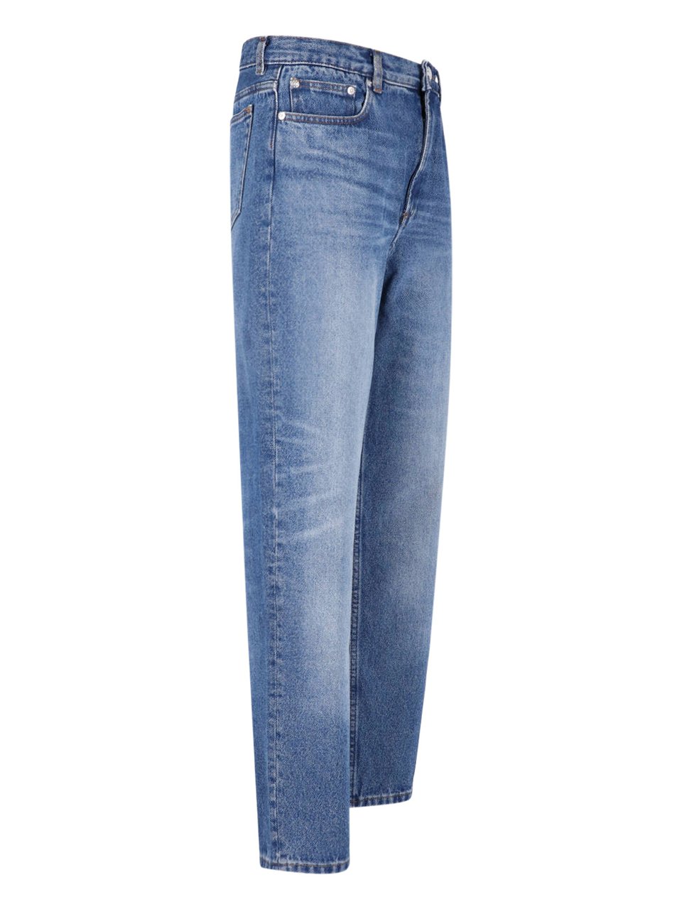 A.P.C. Blue Straight-Leg Cotton Denim Jeans Blauw
