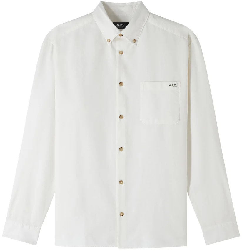 A.P.C. Shirts Blanc Cassé Wit