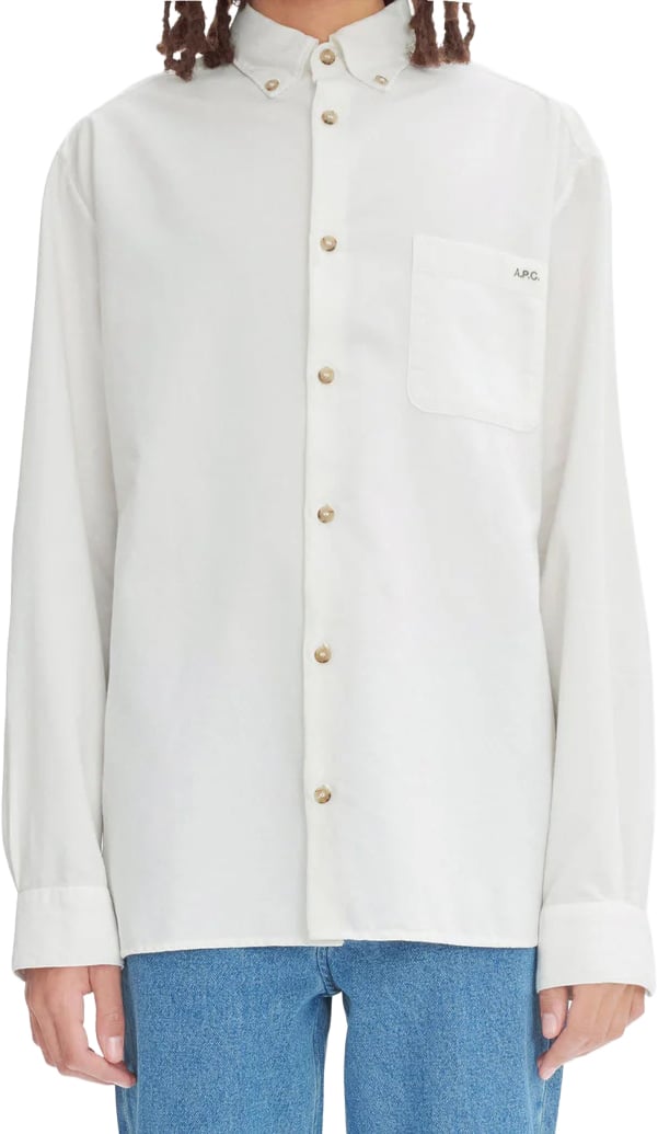 A.P.C. Shirts Blanc Cassé Wit
