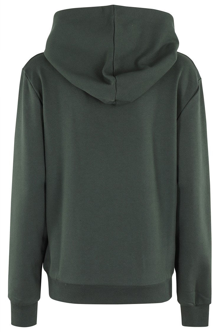 A.P.C. Relaxed-Fit Green Hoodie With Velvet Logo Detail Groen