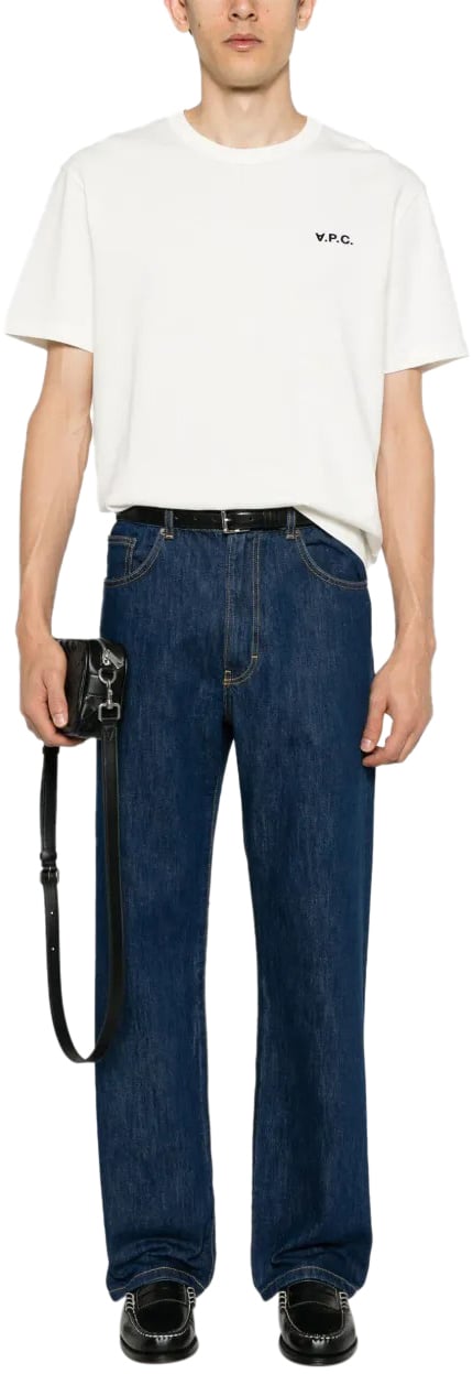 A.P.C. t shirt a p c boxy petit vpc coton blanc dark navy Beige