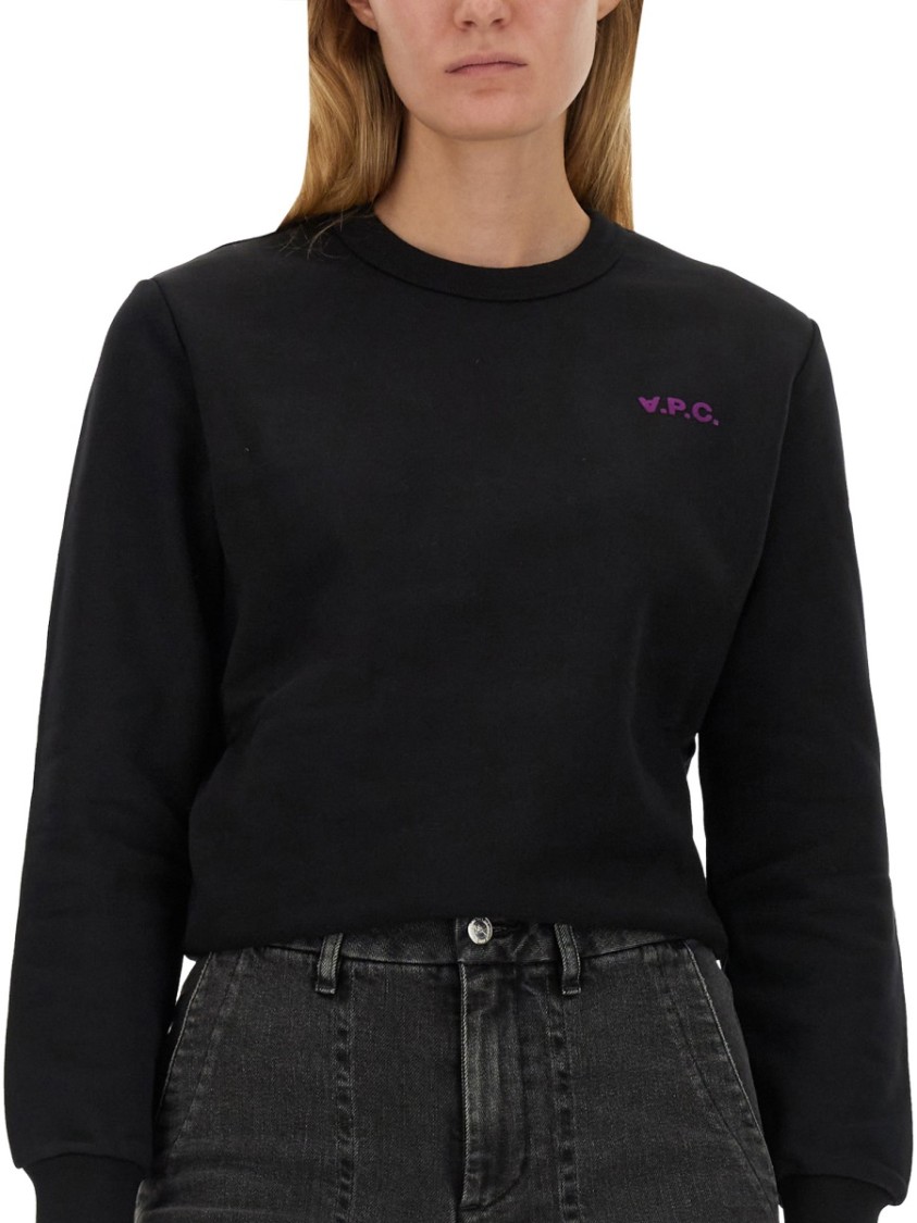 A.P.C. Relaxed-Fit Cotton Sweatshirt With Logo Detail Zwart