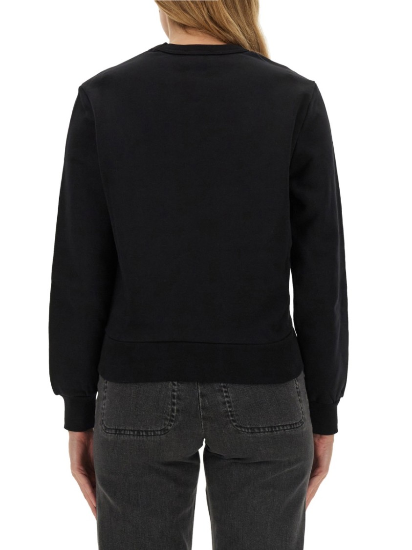 A.P.C. Relaxed-Fit Cotton Sweatshirt With Logo Detail Zwart