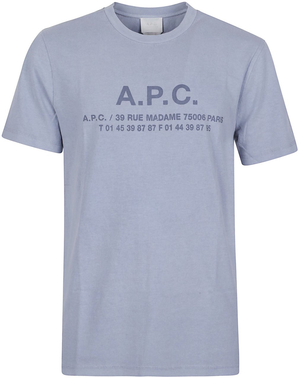 A.P.C. Logo Adresse T-shirt Blue Blauw