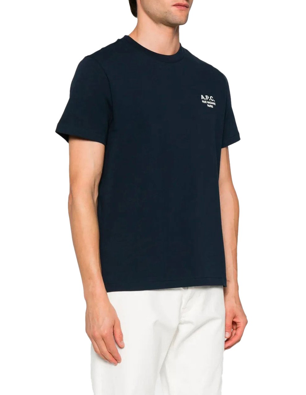 A.P.C. t shirt a p c standard rue madame coton dark navy ecru Blauw