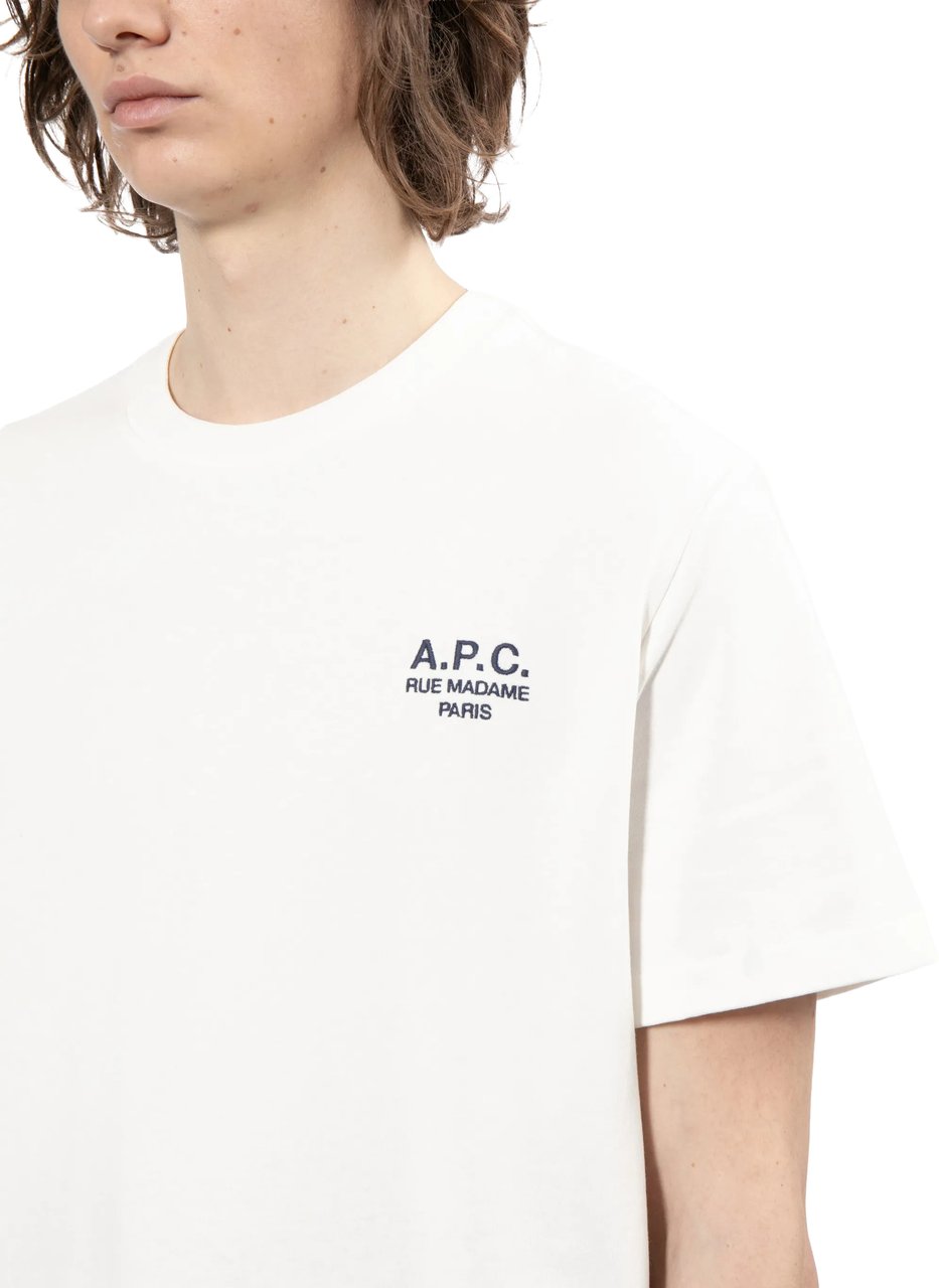 A.P.C. T-Shirts And Polos Blanc/Marron Wit