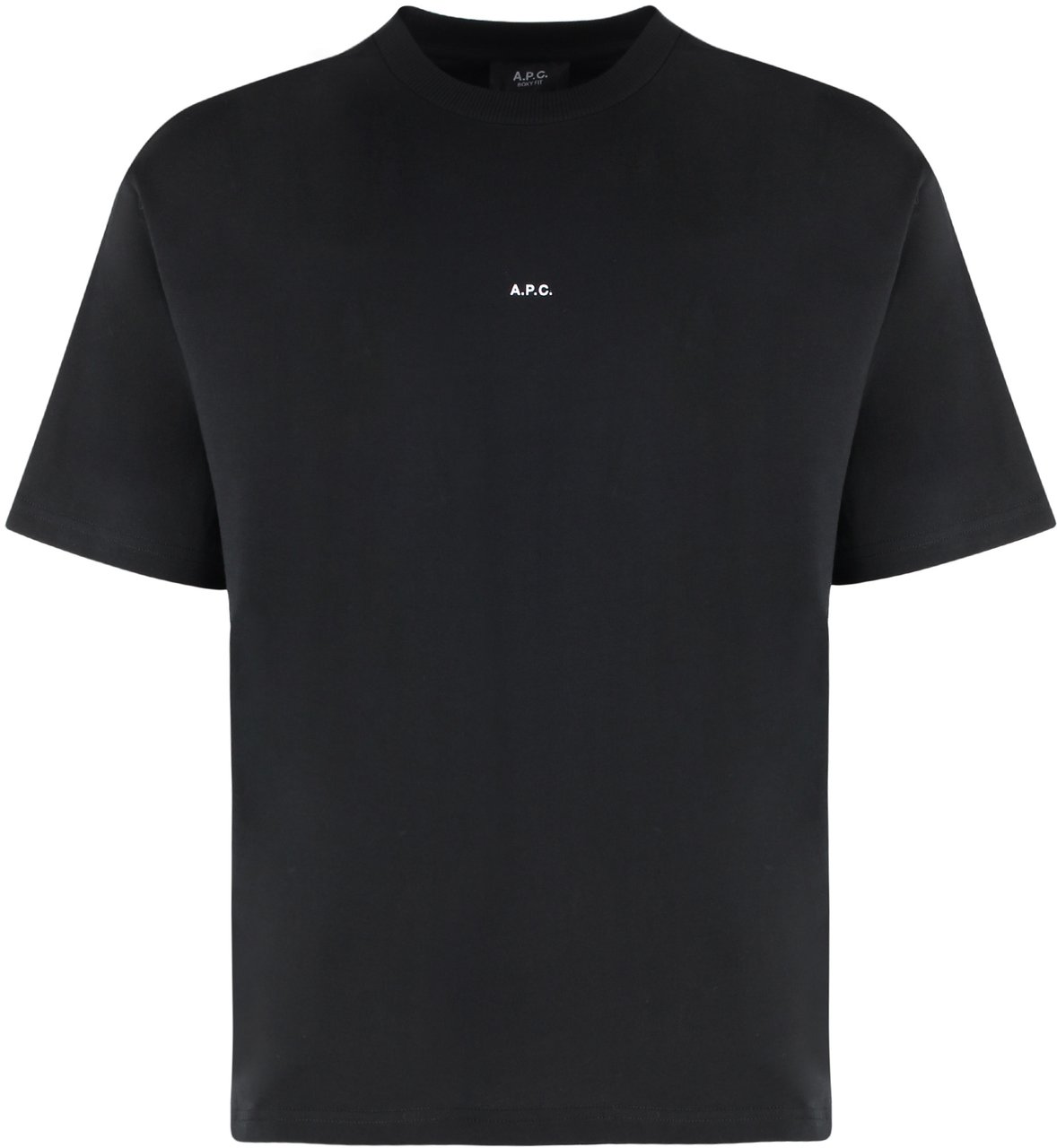 A.P.C. Boxy Micro Logo cotton crew-neck T-shirt Zwart