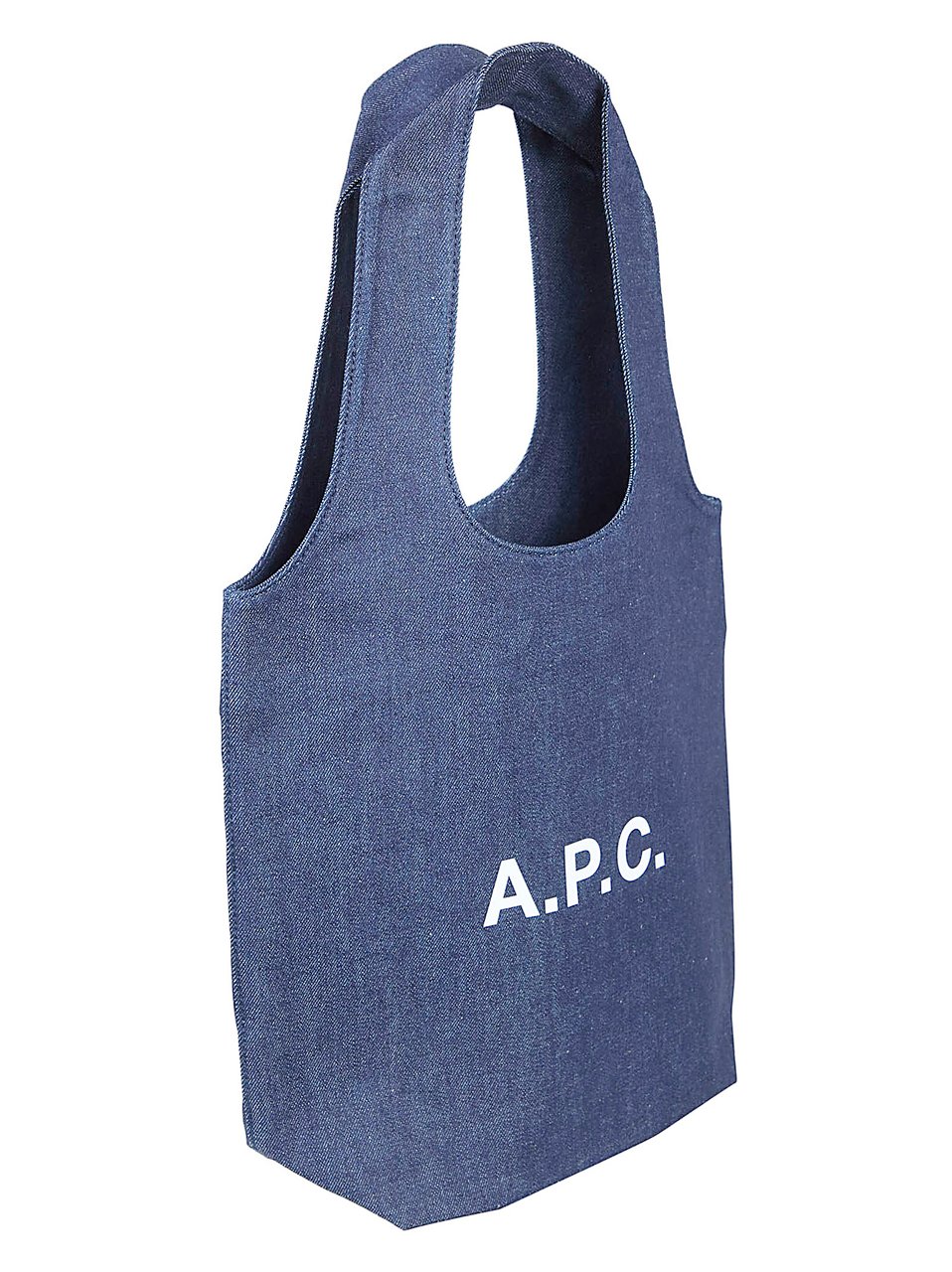 A.P.C. Denim Shopping Bag With Logo Blauw