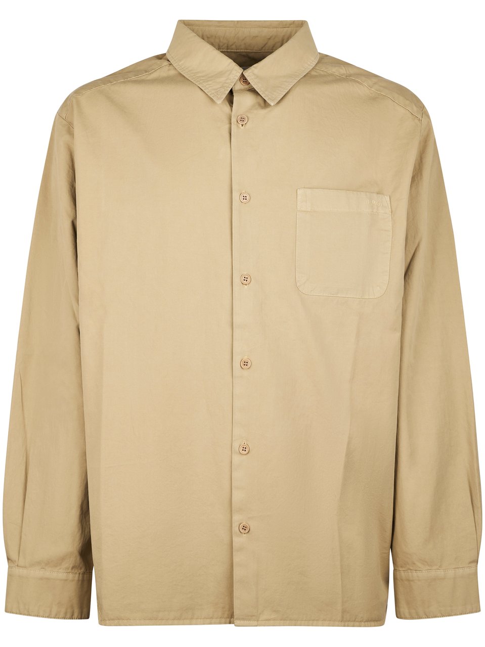 A.P.C. Relaxed-Fit Classic Collar Shirt with Logo Detail Neutraal