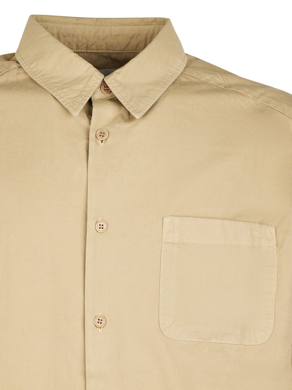 A.P.C. Relaxed-Fit Classic Collar Shirt with Logo Detail Neutraal