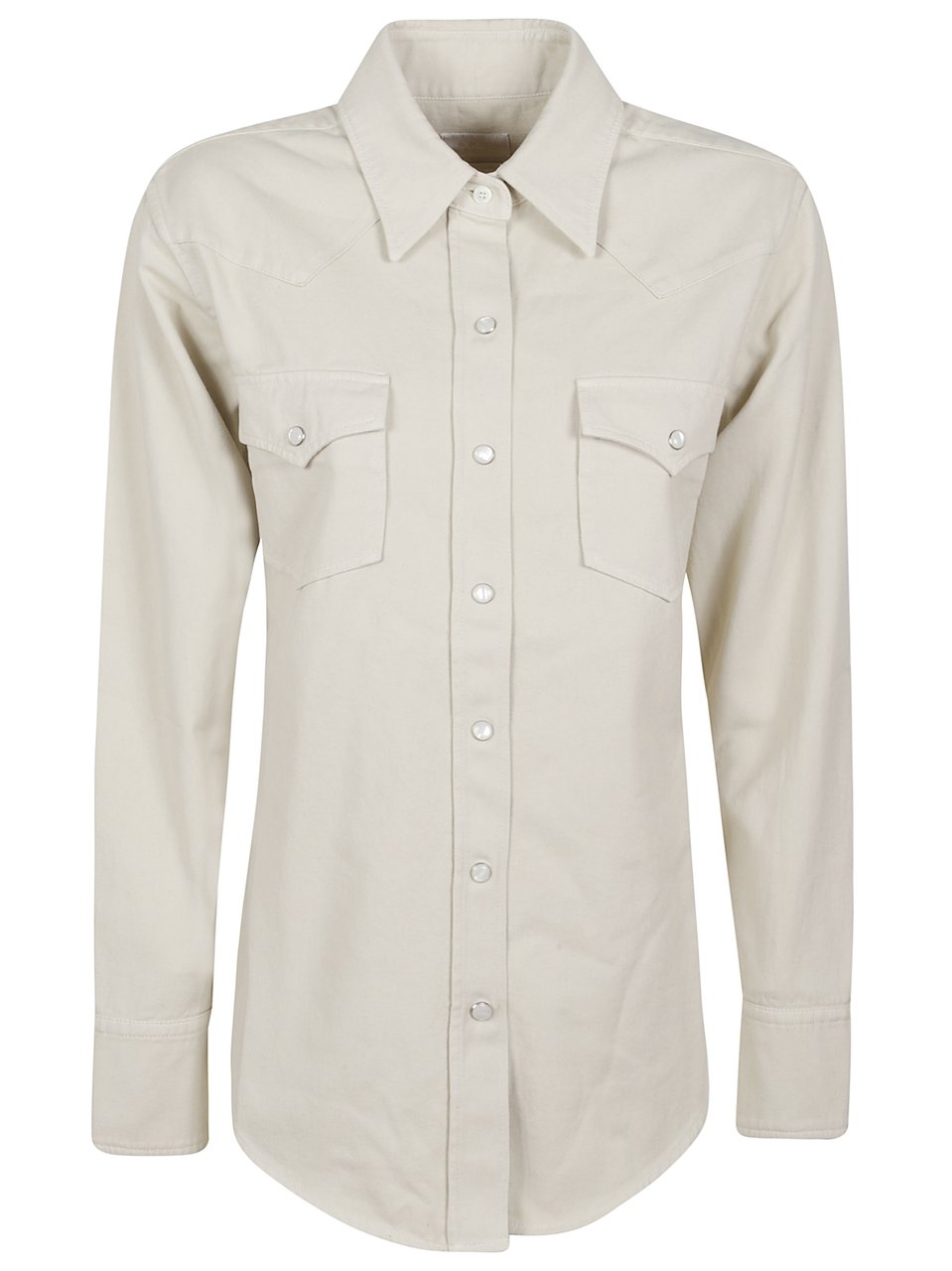 A.P.C. Pointed Collar Flap Pocket Shirt Wit