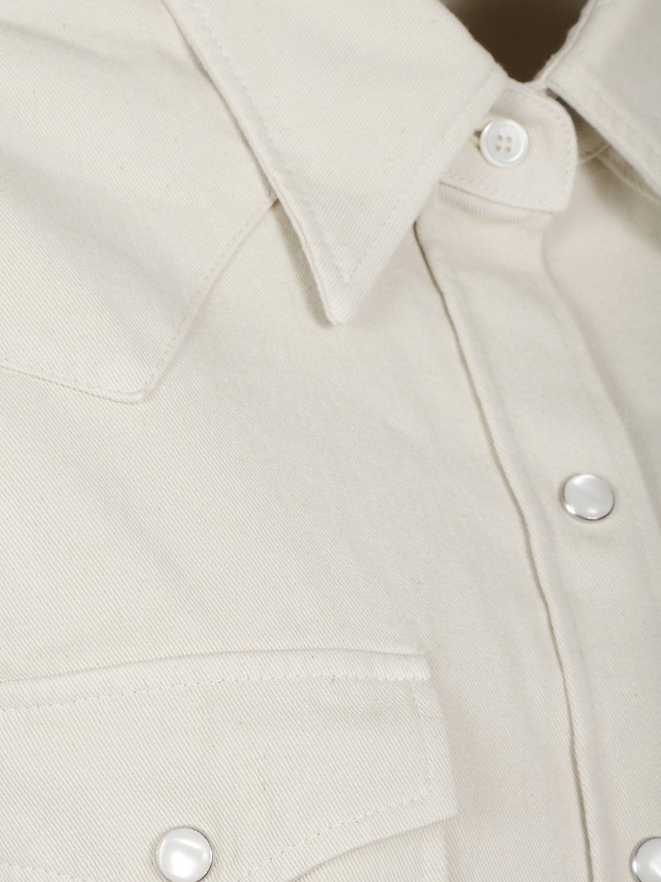 A.P.C. Pointed Collar Flap Pocket Shirt Wit