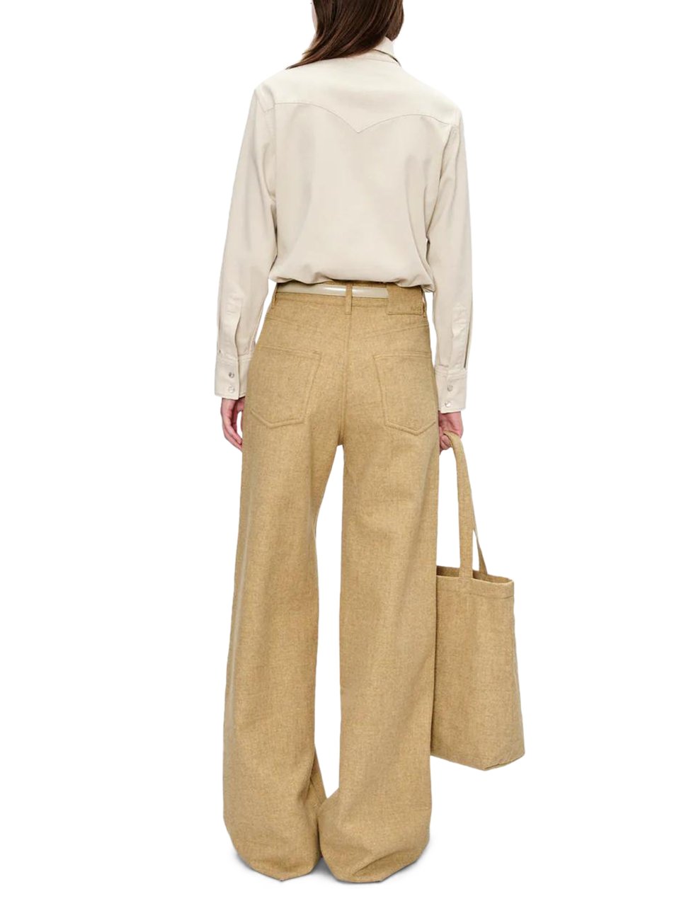 A.P.C. Classic Western-Inspired Shirt with Pointed Collar Neutraal