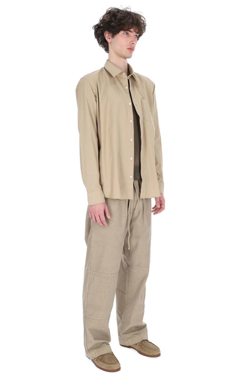 A.P.C. Owen Beige Organic Cotton Poplin Shirt Neutraal