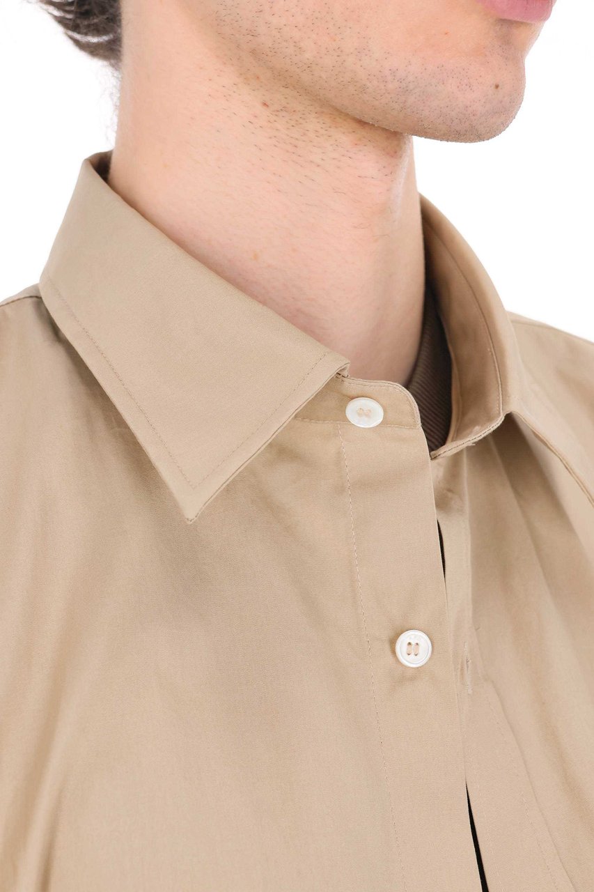 A.P.C. Owen Beige Organic Cotton Poplin Shirt Neutraal