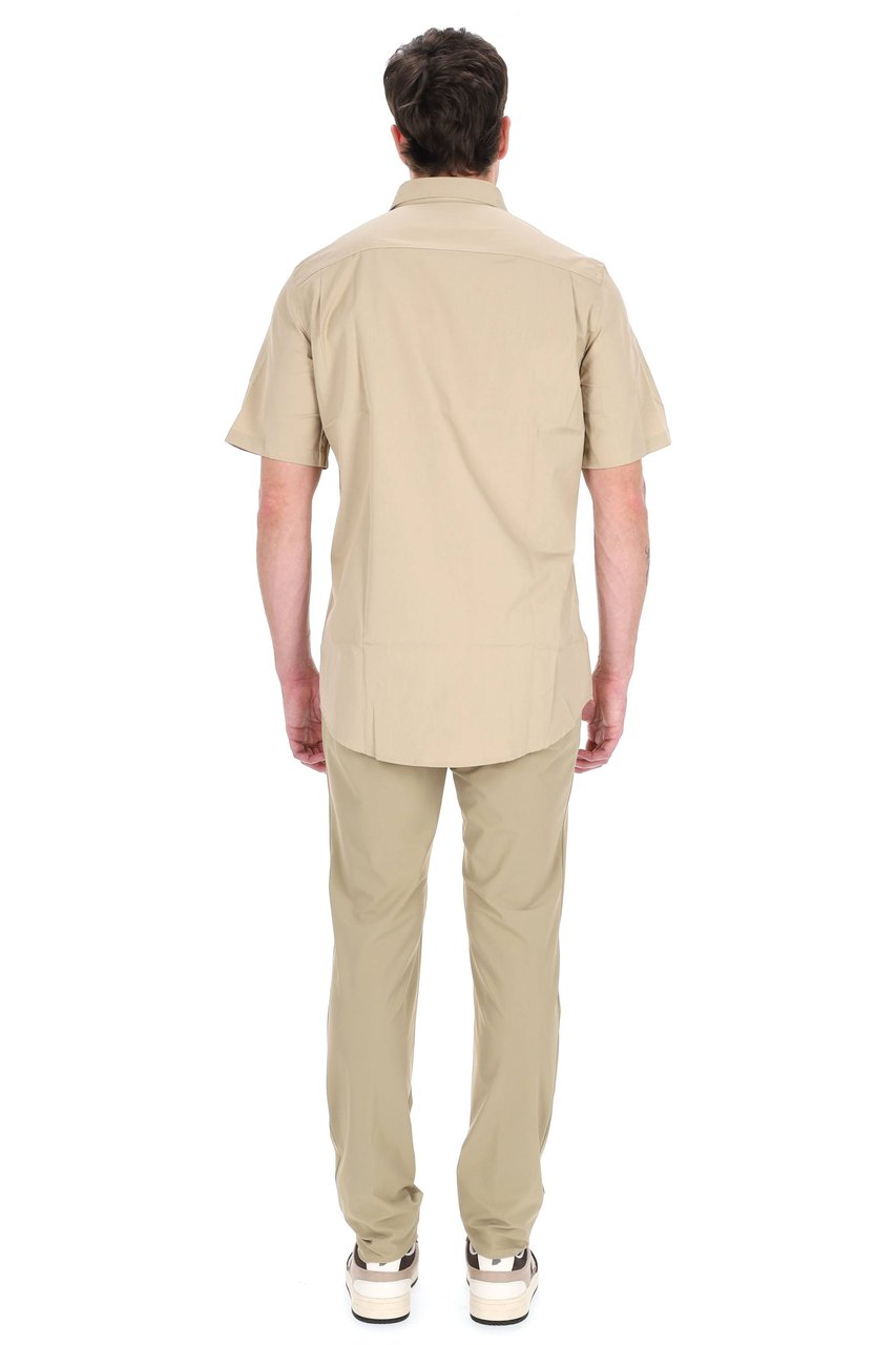 A.P.C. Beige Short-Sleeve Cotton Poplin Shirt Neutraal