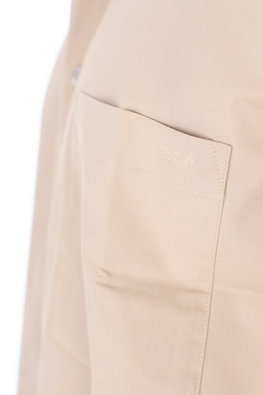 A.P.C. Beige Short-Sleeve Cotton Poplin Shirt Neutraal