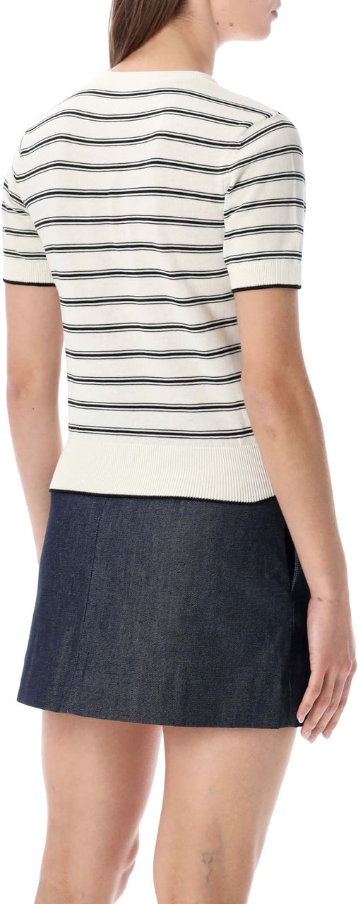 A.P.C. Haut Knit Mc Stripes Ecru Black Stripes Wit