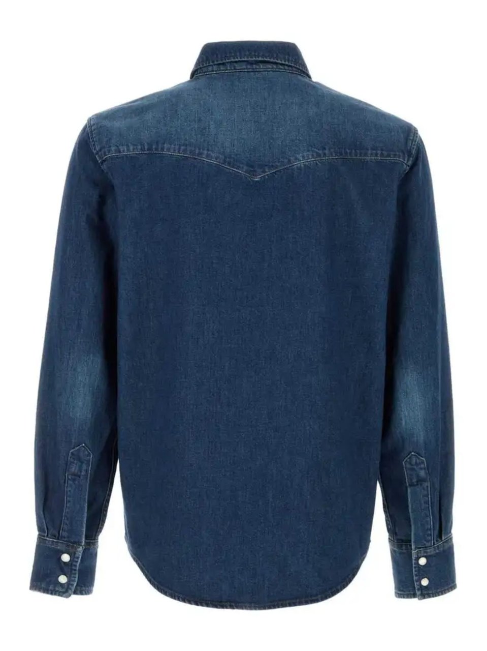 A.P.C. Blue Chest Flap Pockets Denim Shirt Groen