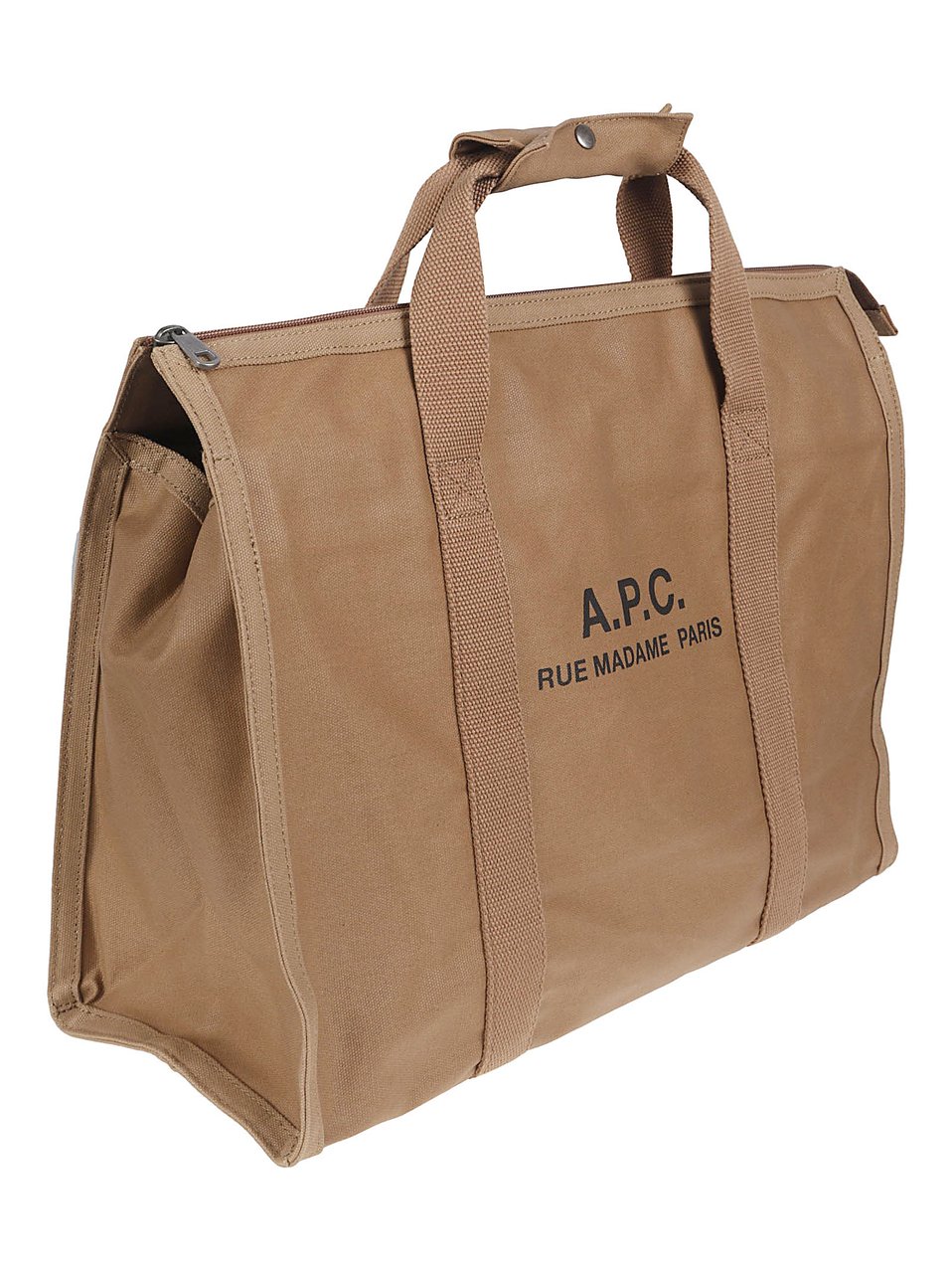 A.P.C. Rectangular Cotton Bag with Padded Handles and Detachable Strap Neutraal