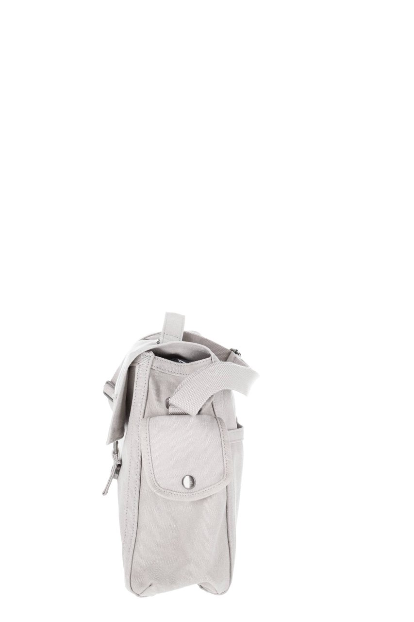 A.P.C. Grey Raw Cotton Canvas Messenger Bag Wit