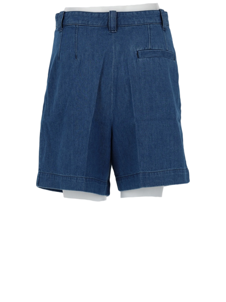 A.P.C. Nola Medium Blue High Waist Shorts Groen