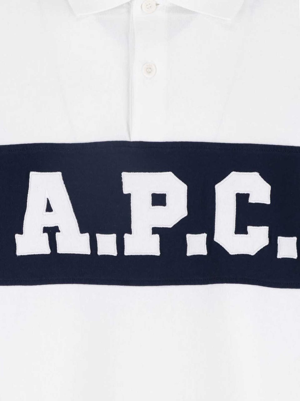 A.P.C. Black Rugby-Style Logo Print Polo Shirt Paars