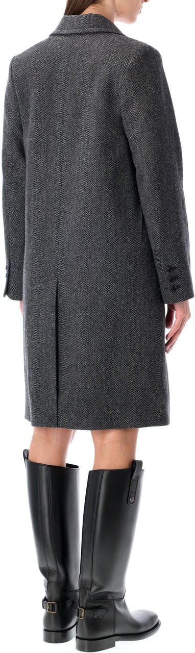 A.P.C. Ginny Db Coat Wool Chevron Grigio Grijs