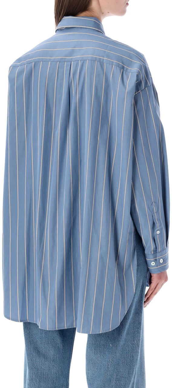 A.P.C. Chemise Stripes Steel Blue Blauw