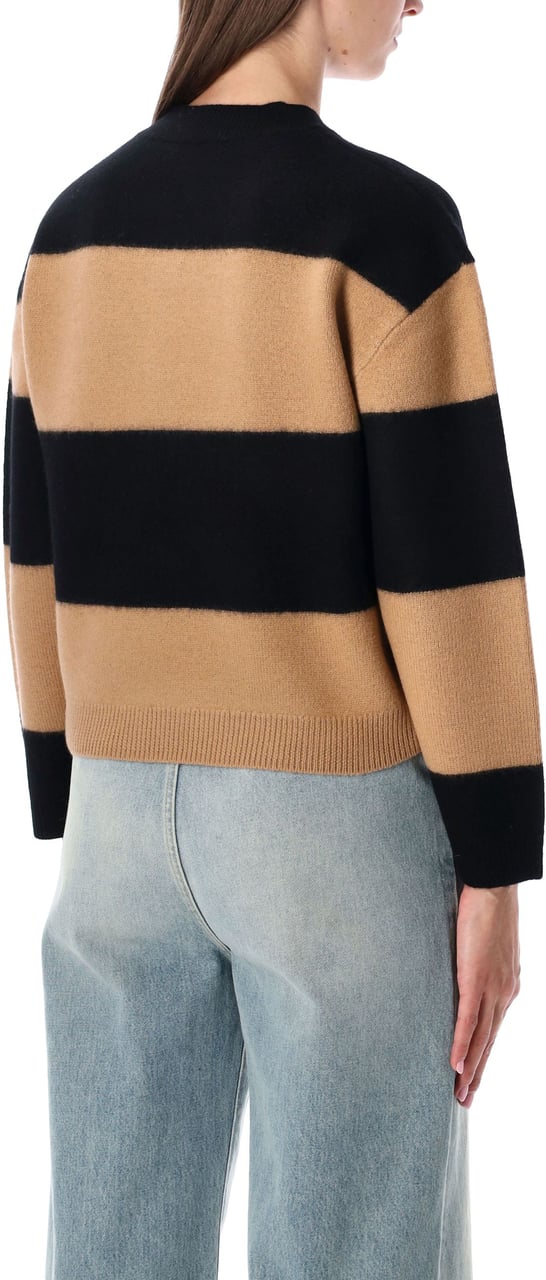 A.P.C. Penny Stripe Knit Camel Black Zwart