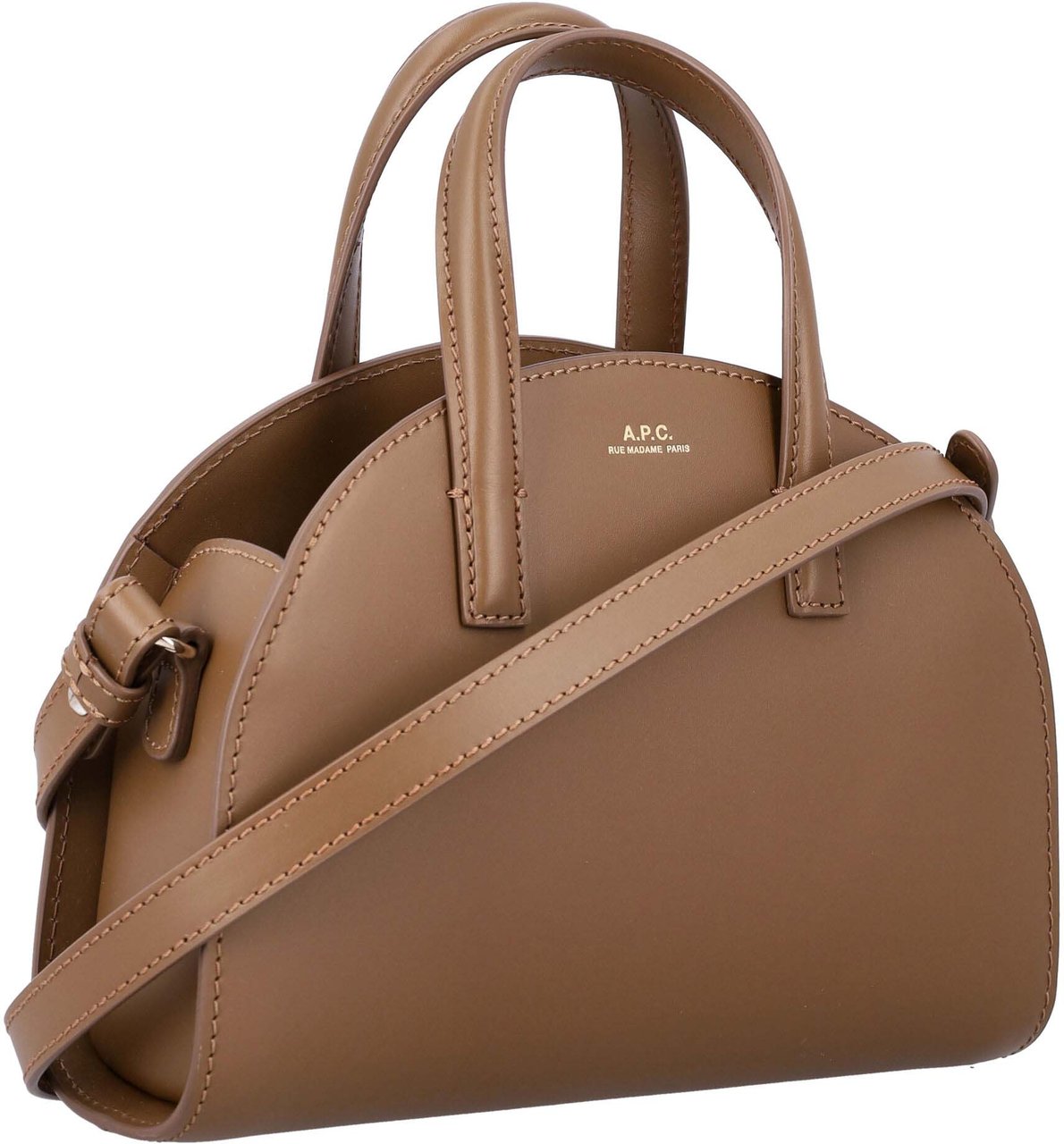 A.P.C. Tote Demilune Small Terre Taupe