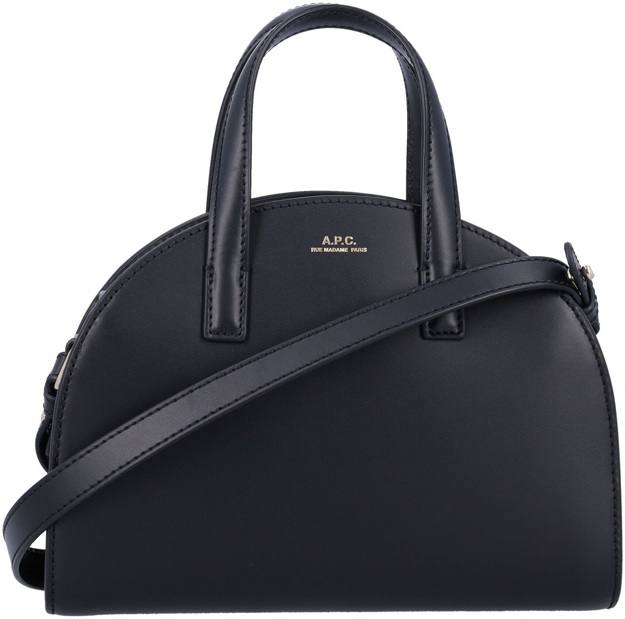 A.P.C. Tote Demilune Small Nero Zwart