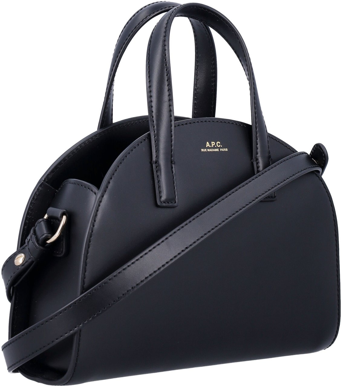 A.P.C. Tote Demilune Small Nero Zwart