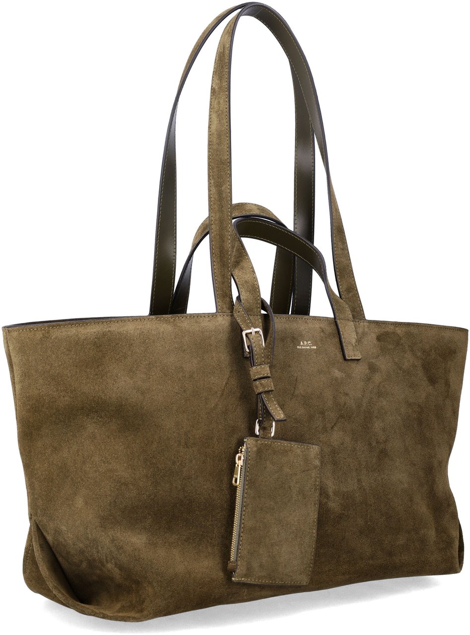 A.P.C. A.P.C. Le Drummer suede bag Groen