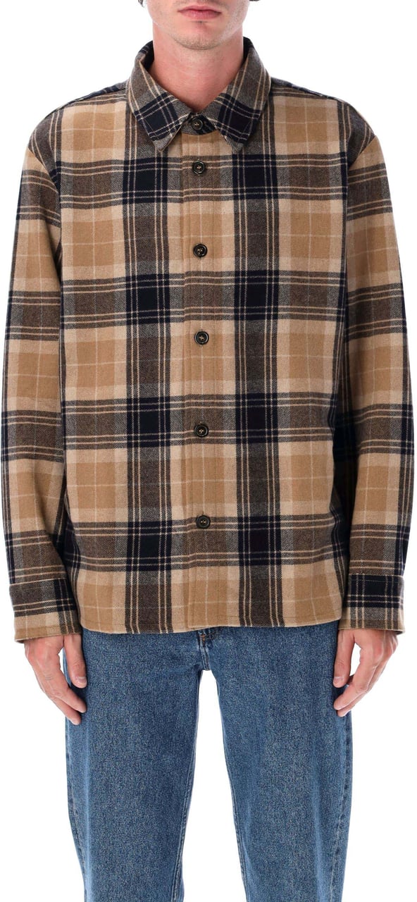 A.P.C. Bobby Shirt Beige Dark Navy Beige