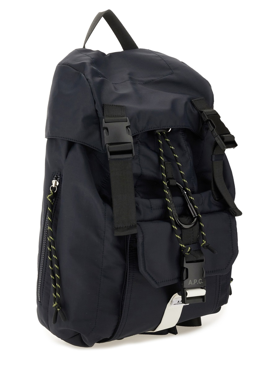A.P.C. Hiking Flap Top Dual Buckle Backpack Zwart