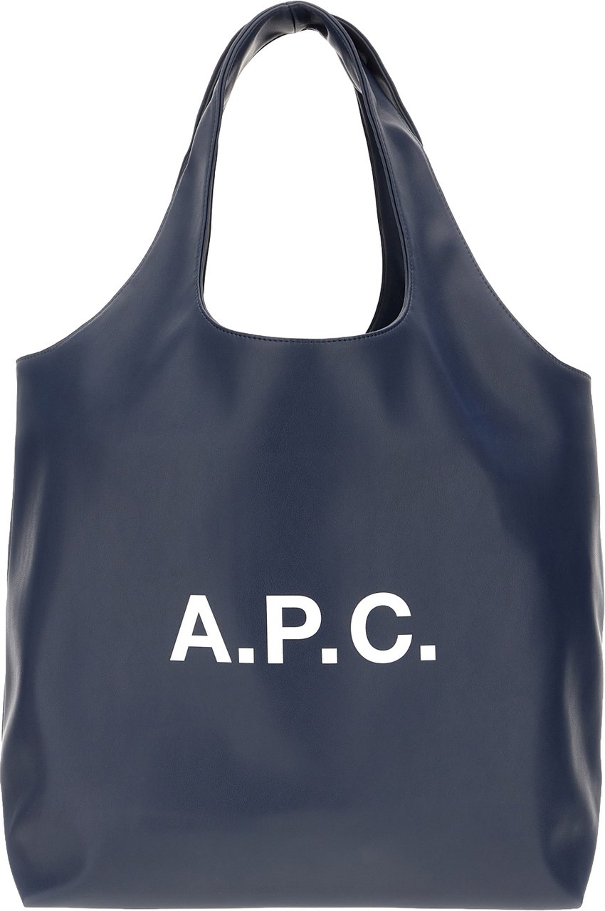 A.p.c. Blue recycled leather shoulder bag Blauw