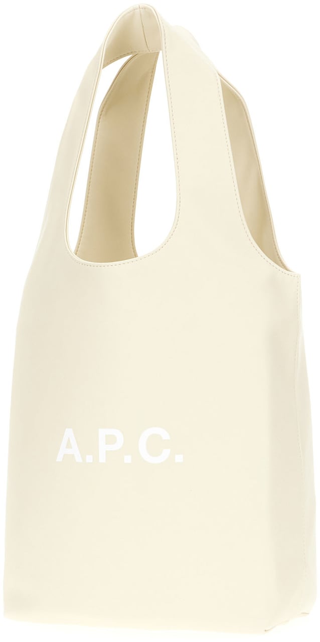 A.P.C. A.p.c. Ivory synthetic leather small Ninon shopping bag Zwart