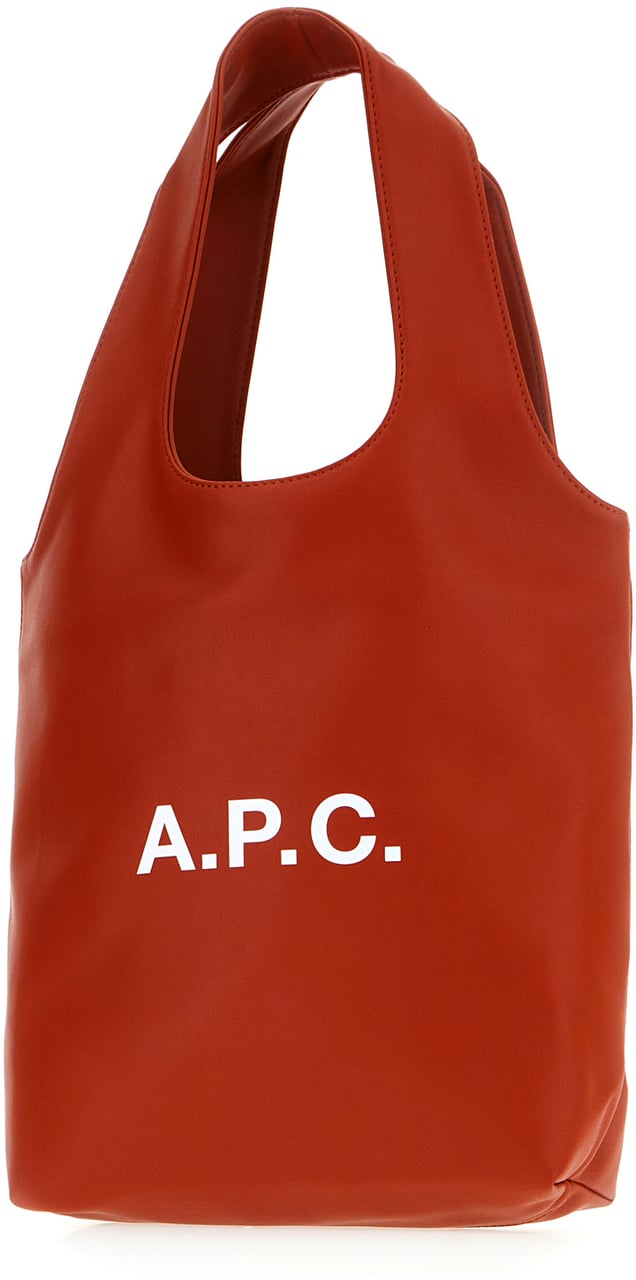 A.P.C. A.p.c. Cognac synthetic leather small Ninon shopping bag Rood