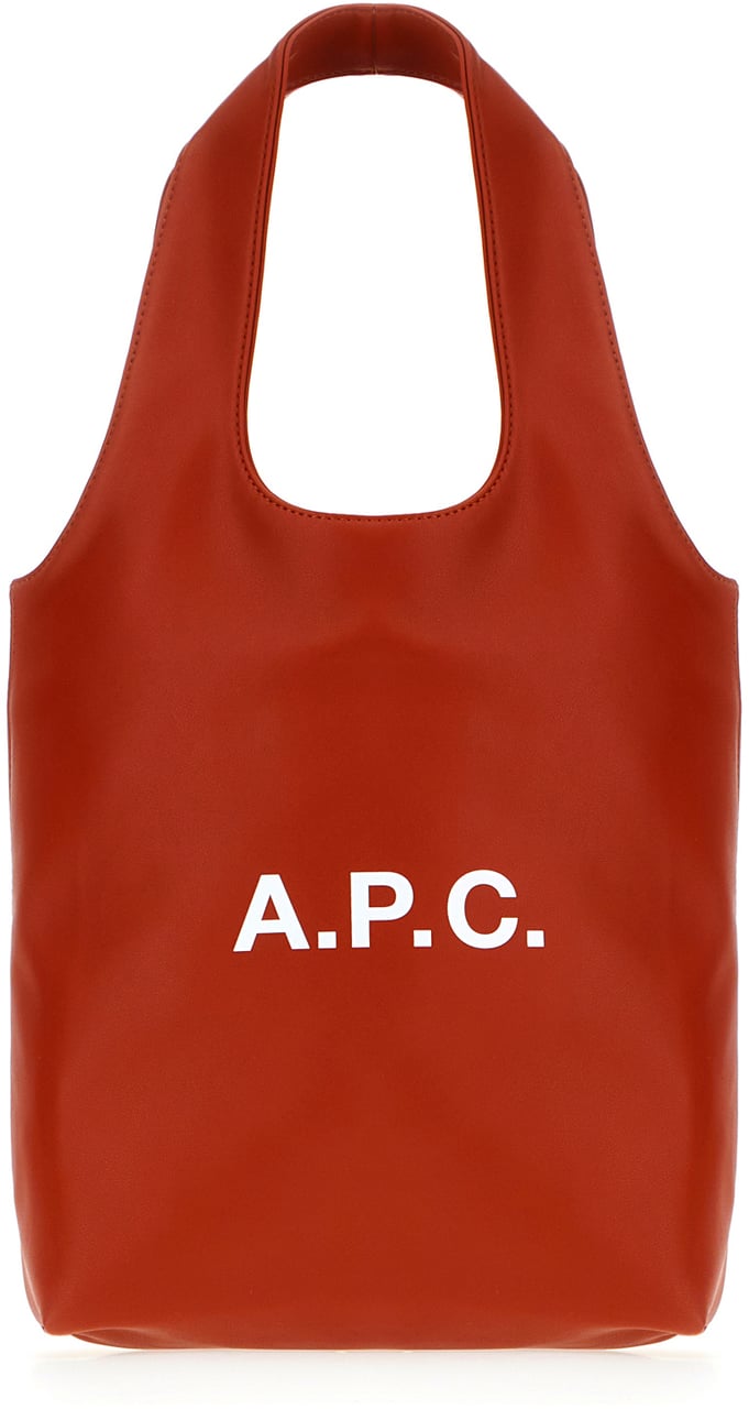A.P.C. A.p.c. Cognac synthetic leather small Ninon shopping bag Rood