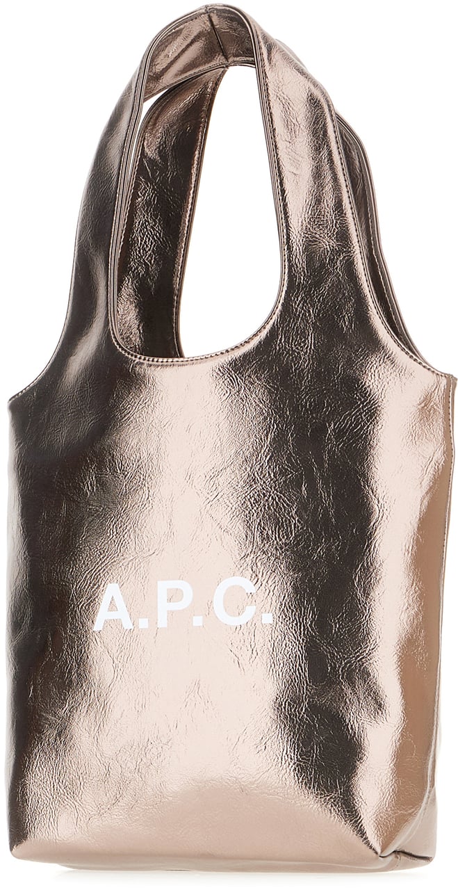 A.P.C. A.p.c. Platinum synthetic leather small Ninon shopping bag Metallic