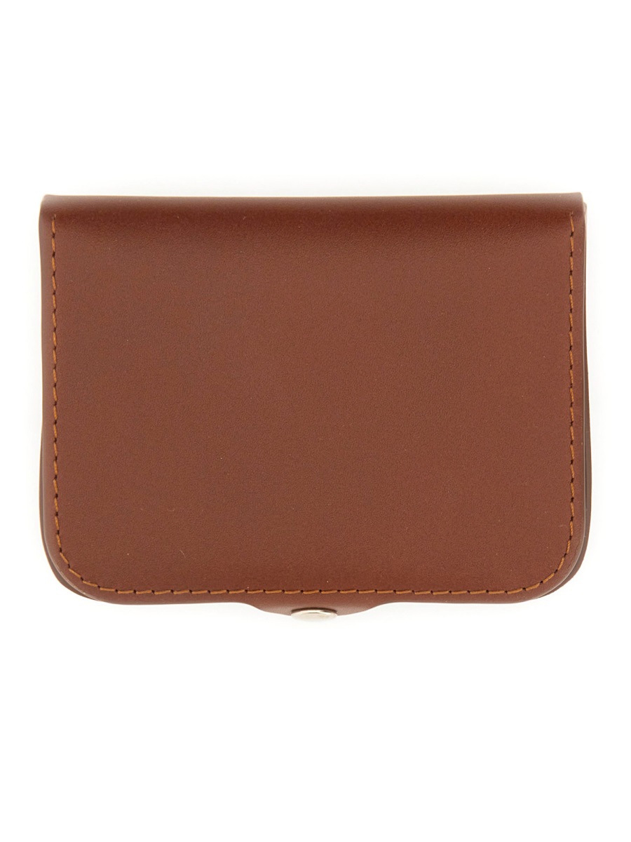A.P.C. Josh Compact Leather Coin Wallet Bruin