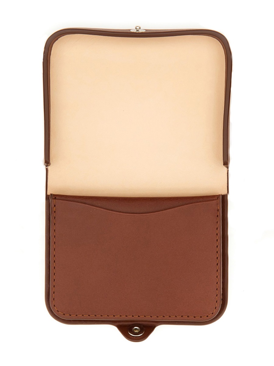 A.P.C. Josh Compact Leather Coin Wallet Bruin