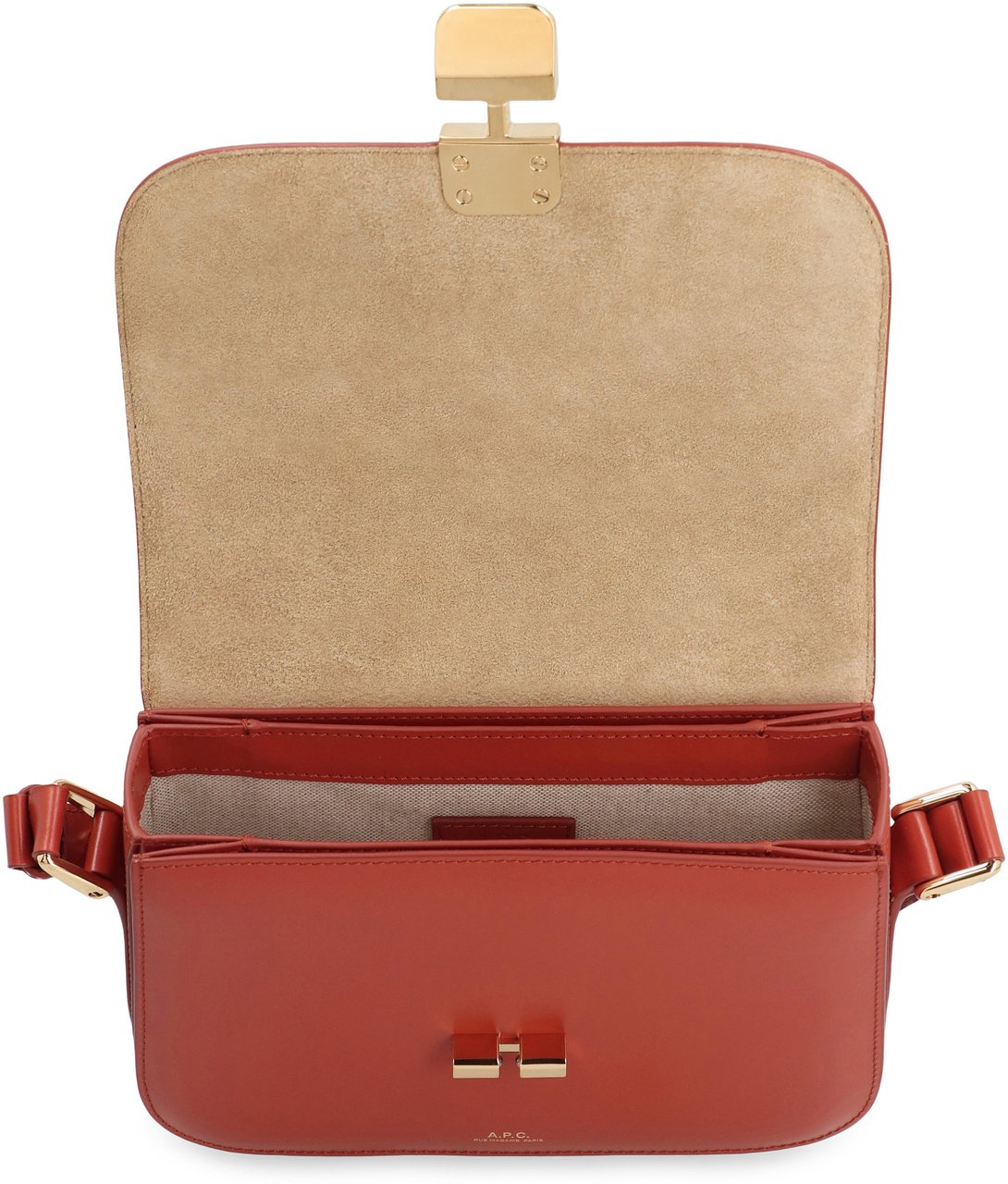 A.P.C. Grace Small leather crossbody bag Bruin