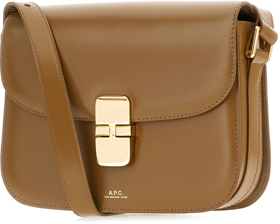 A.P.C. A.P.C. Biscuit leather small Grace crossbody bag Bruin