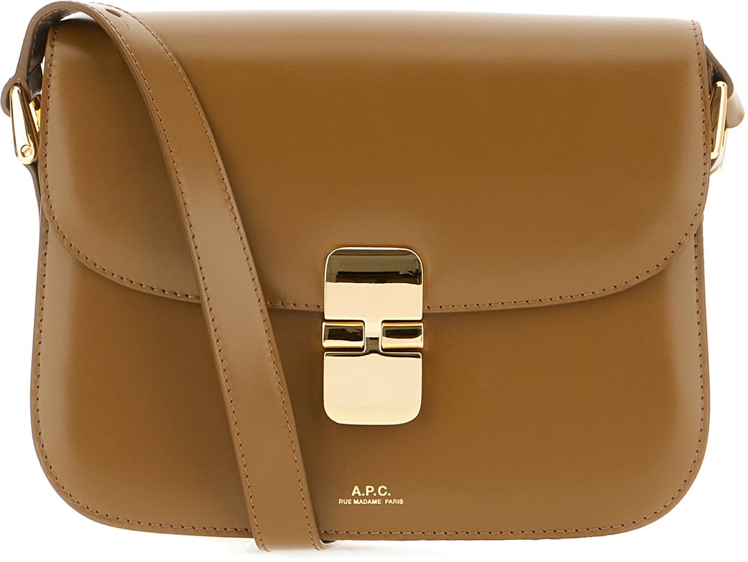 A.P.C. A.p.c. Biscuit leather small Grace crossbody bag Bruin