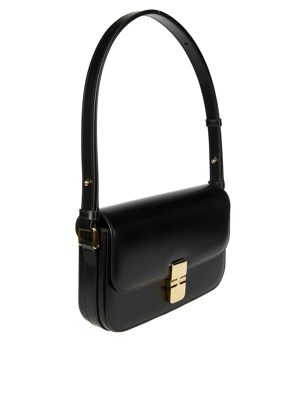 A.P.C. Black Sac Grace Flap Closure Shoulder Bag Zwart