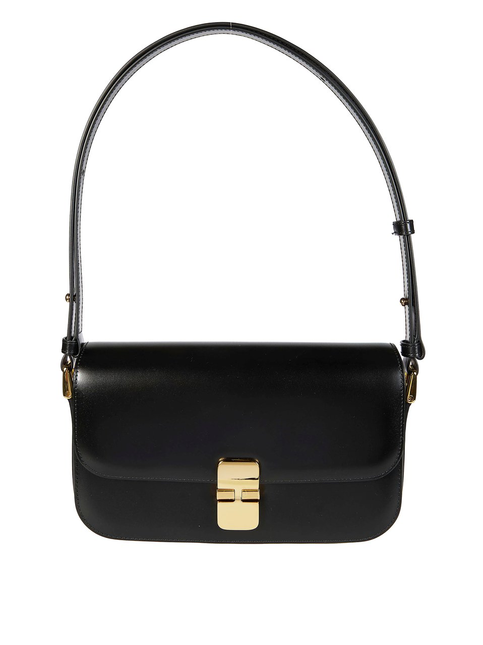 A.P.C. Black Sac Grace Flap Closure Shoulder Bag Zwart