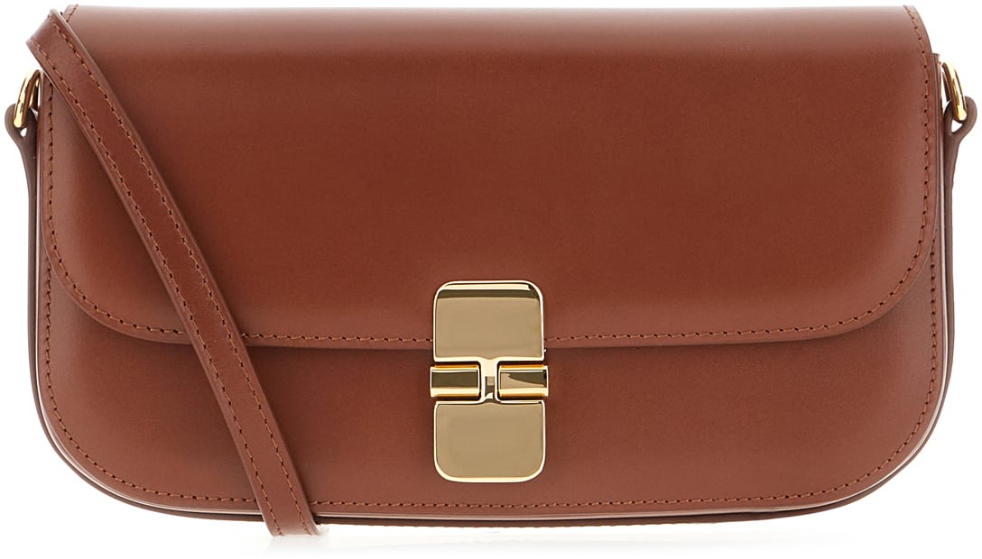 A.P.C. A.P.C. Cognac leather small Grace crossbody bag Bruin