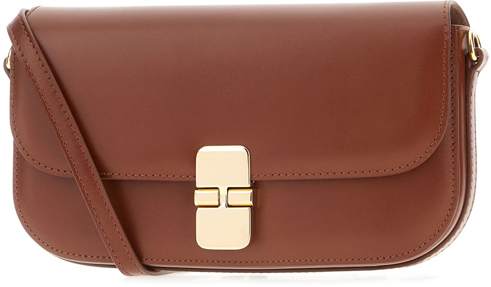 A.P.C. A.P.C. Cognac leather small Grace crossbody bag Bruin